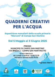 Locandina Mostra "Quaderni creativi per l'acqua" Campo San Martino
